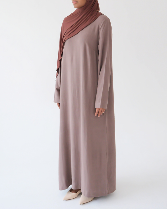 Rakiya Abaya | Linen Blend Dress in Rosewood