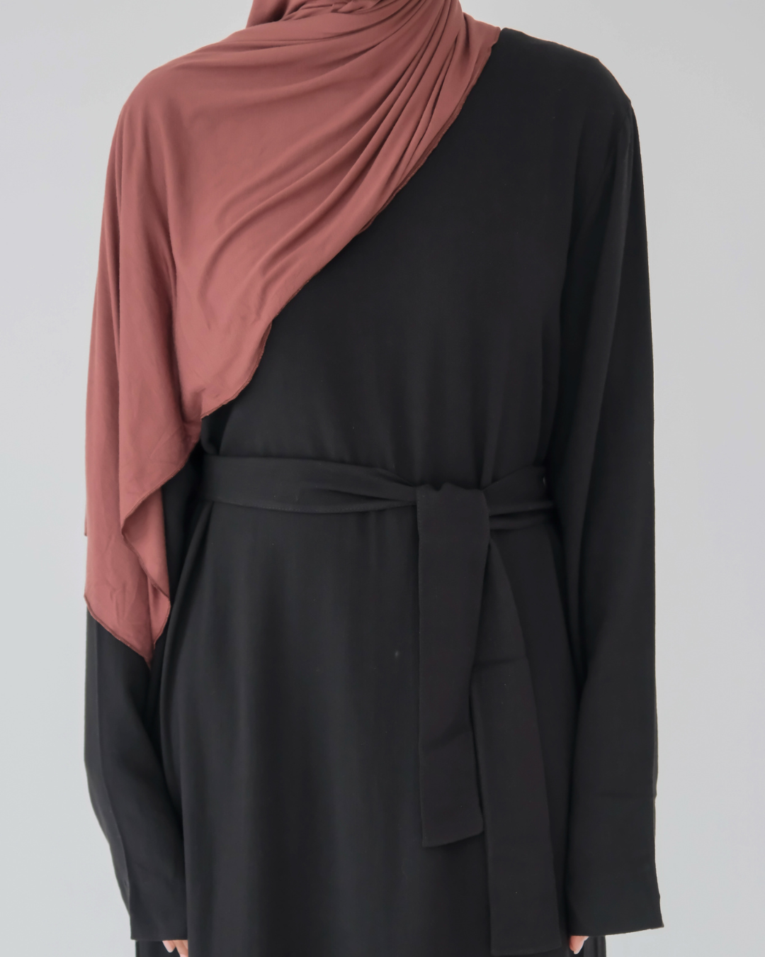 Rakiya Abaya | Linen Blend Dress in Black