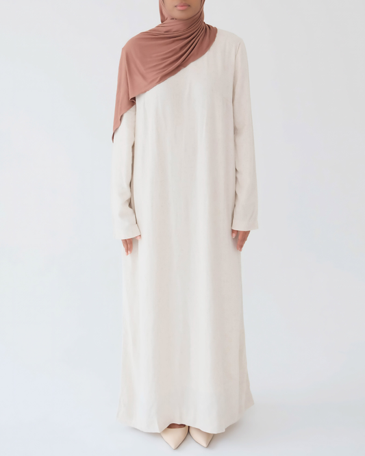 Rakiya Abaya | Linen Blend Dress in Natural