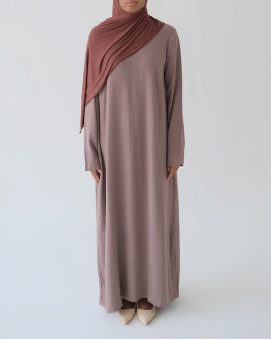 Rakiya Abaya | Linen Blend Dress in Rosewood