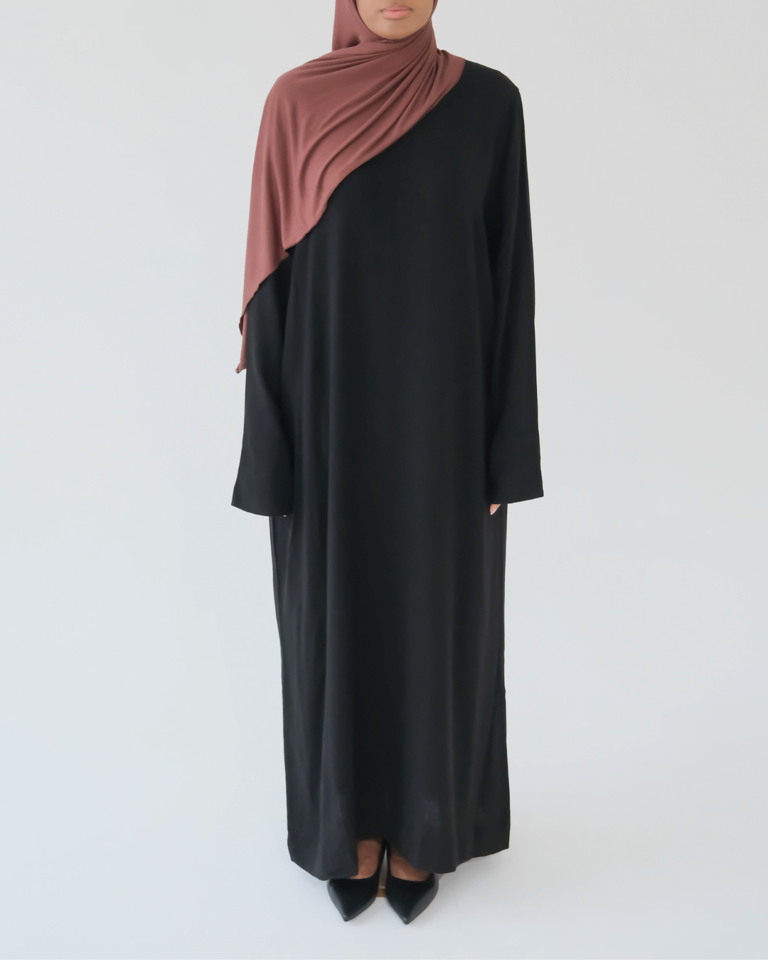 Rakiya Abaya | Linen Blend Dress in Black