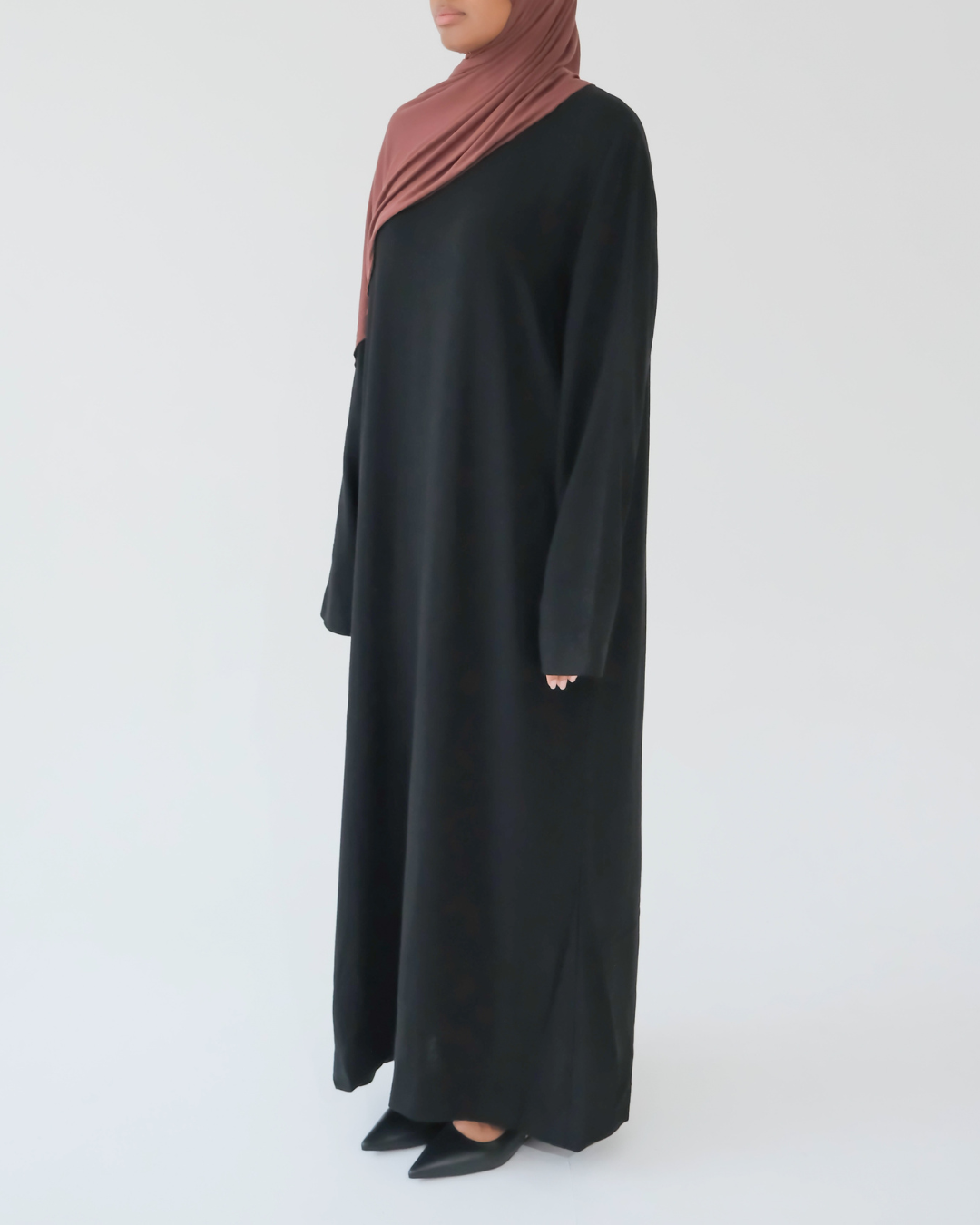 Rakiya Abaya | Linen Blend Dress in Black