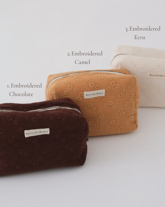 Handmade Boxy Pouch | Cotton, Canvas & Embroidered Styles